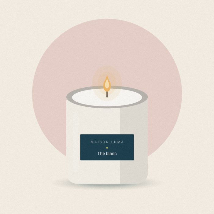 Bougie parfumée « Thé blanc » — Maison Luma, vue principale