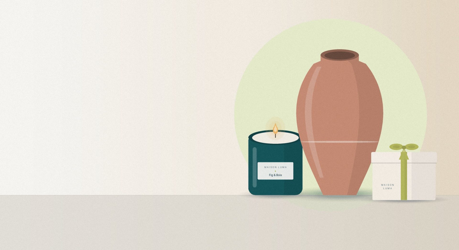 Ambiance maison : bougie, vase et coffret Maison Luma