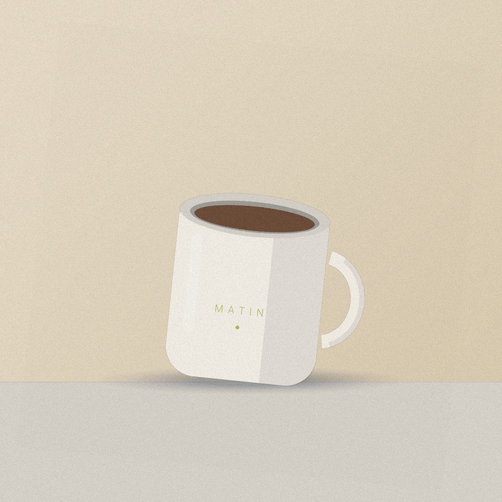 Mug Matin sur la table du petit-déjeuner
