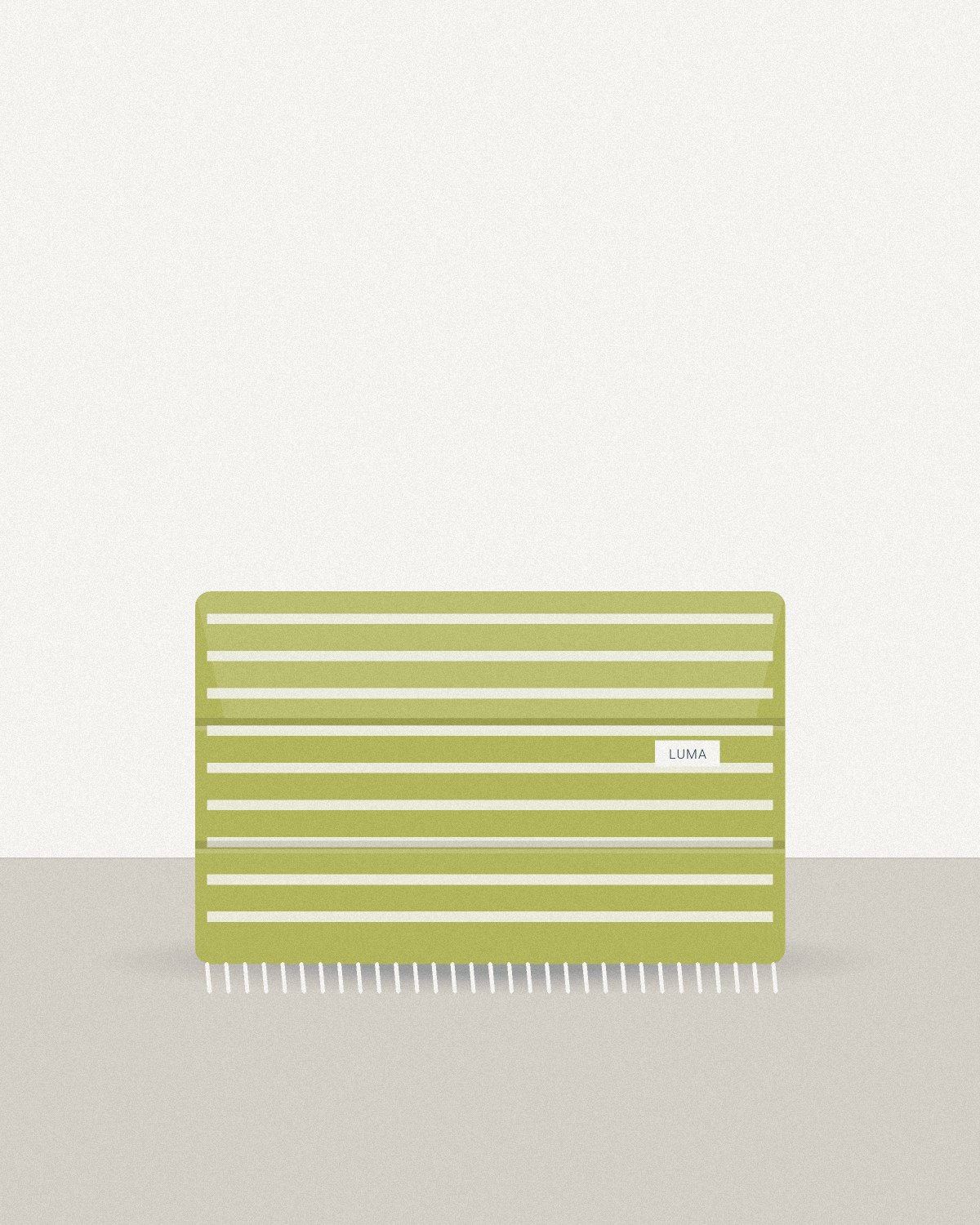Plaid en coton recyclé — Olive — Maison Luma, vue principale